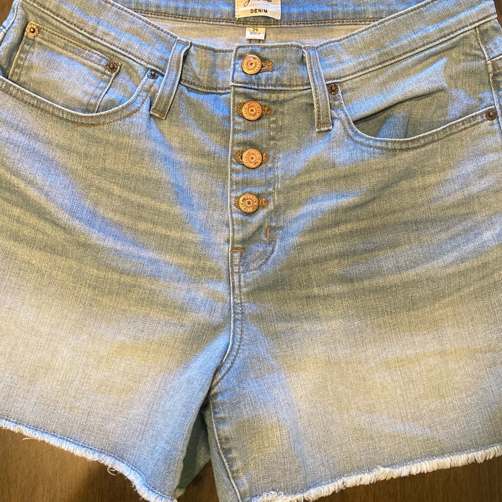 J.Crew High Waisted Denim Short Fray hem Sz29